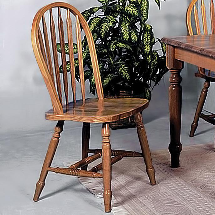 Crown Mark Windsor Solid 1059 D.OAK Spindle Back Dining Side Chair